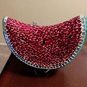 WATERMELO MOSAIC GLASS WITH STAND. GOOD CONDITION. HANDMAD…